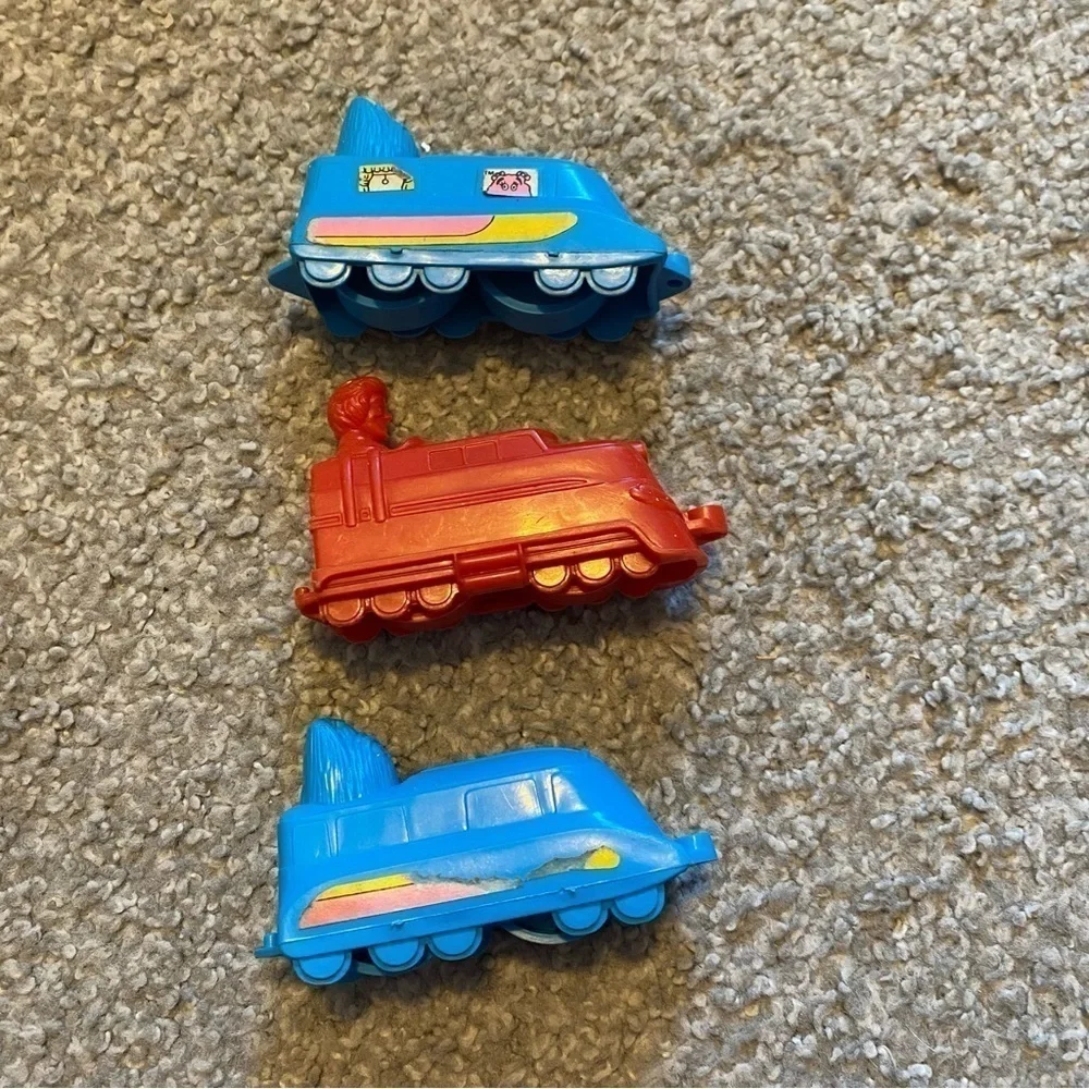 Vintage Mcdonald's Ronald Railway Happy Meal Toy Lot Red Blue Kids Toy